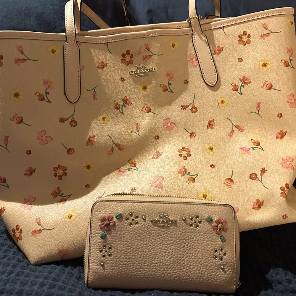 Spring Coach purse and wallet set